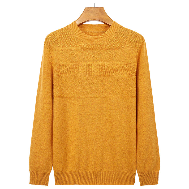 Ribbed Hem Round Neck Sweater