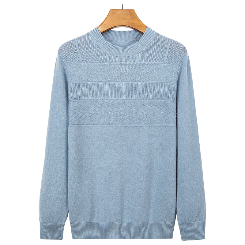 Ribbed Hem Round Neck Sweater
