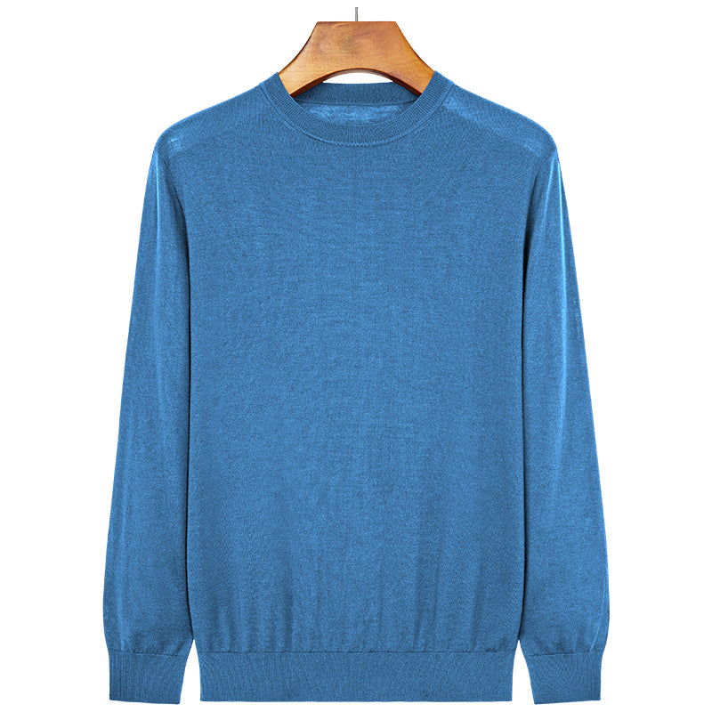 Fine-Spun Low Round Neck Wool Sweater