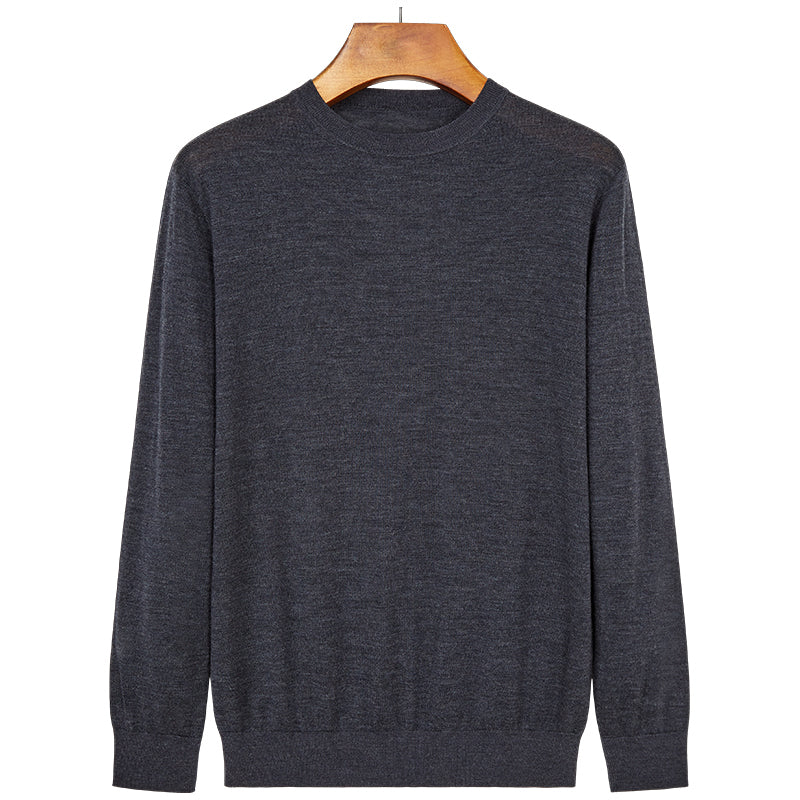 Fine-Spun Low Round Neck Wool Sweater