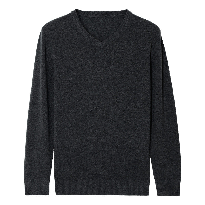 V-neck elastic sweater