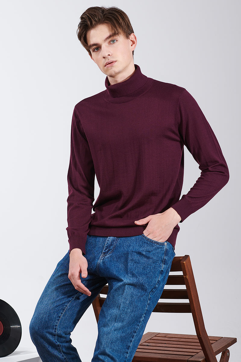 Double-Collar Wool Sweater