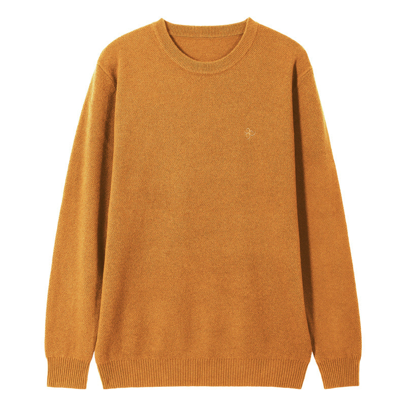 Pineapple Stitch Round Neck Wool Sweater