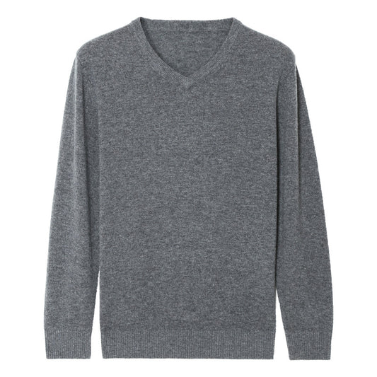 V-neck elastic sweater