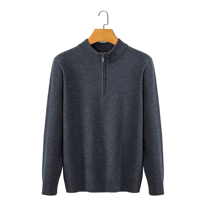 Zip Neck Wool Sweater