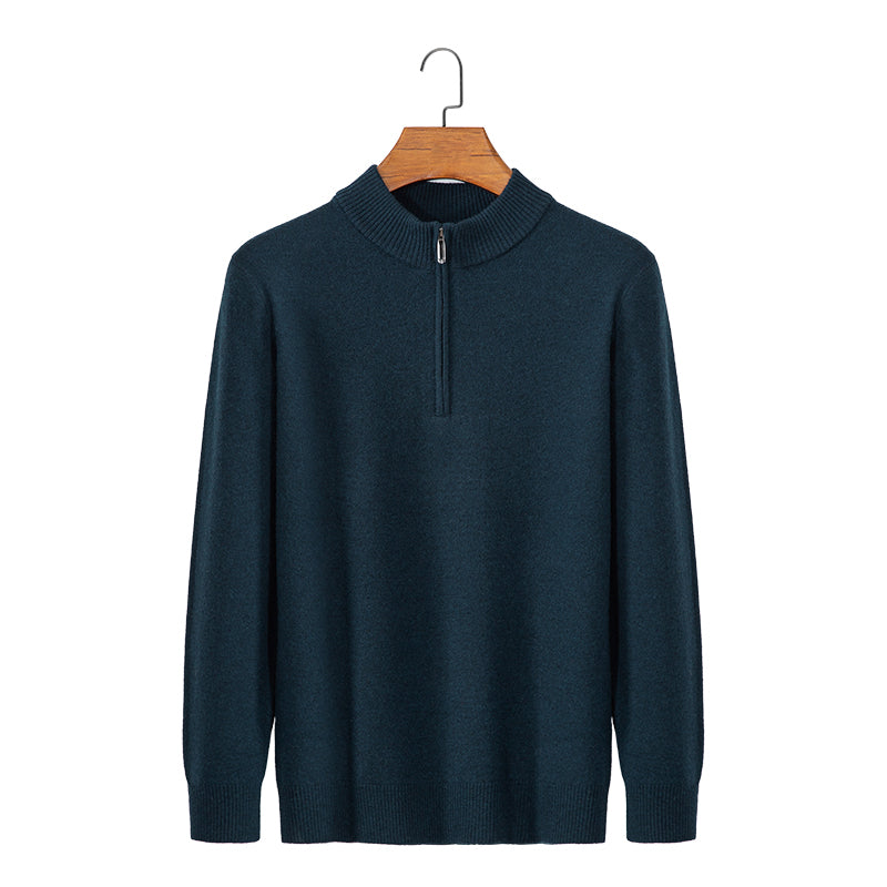 Zip Neck Wool Sweater