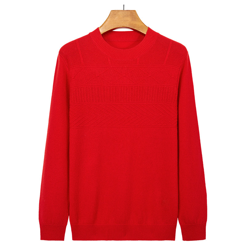 Ribbed Hem Round Neck Sweater