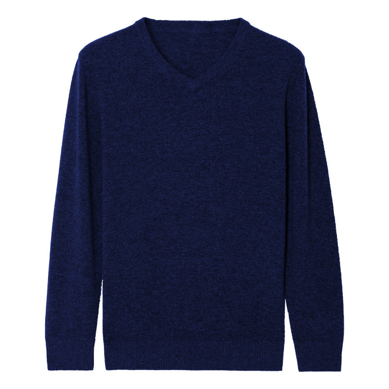 V-neck elastic sweater