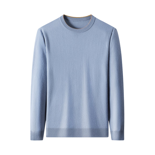 Ribbed Reinforced Round Neck Sweater