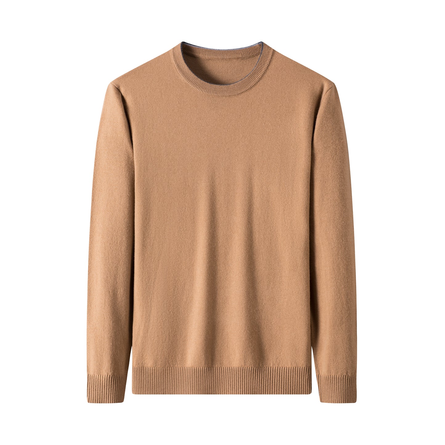 Ribbed Reinforced Round Neck Sweater