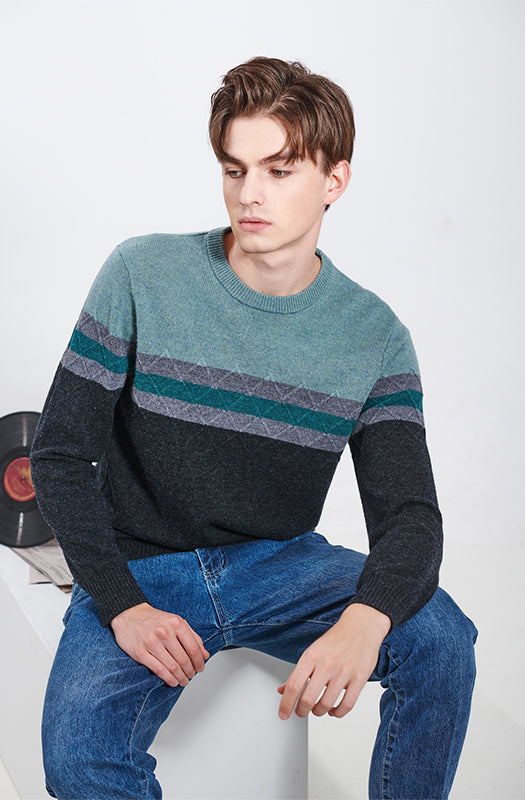 Color-Blocked Wool Sweater