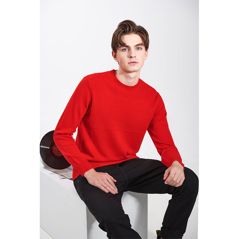 Ribbed Hem Round Neck Sweater