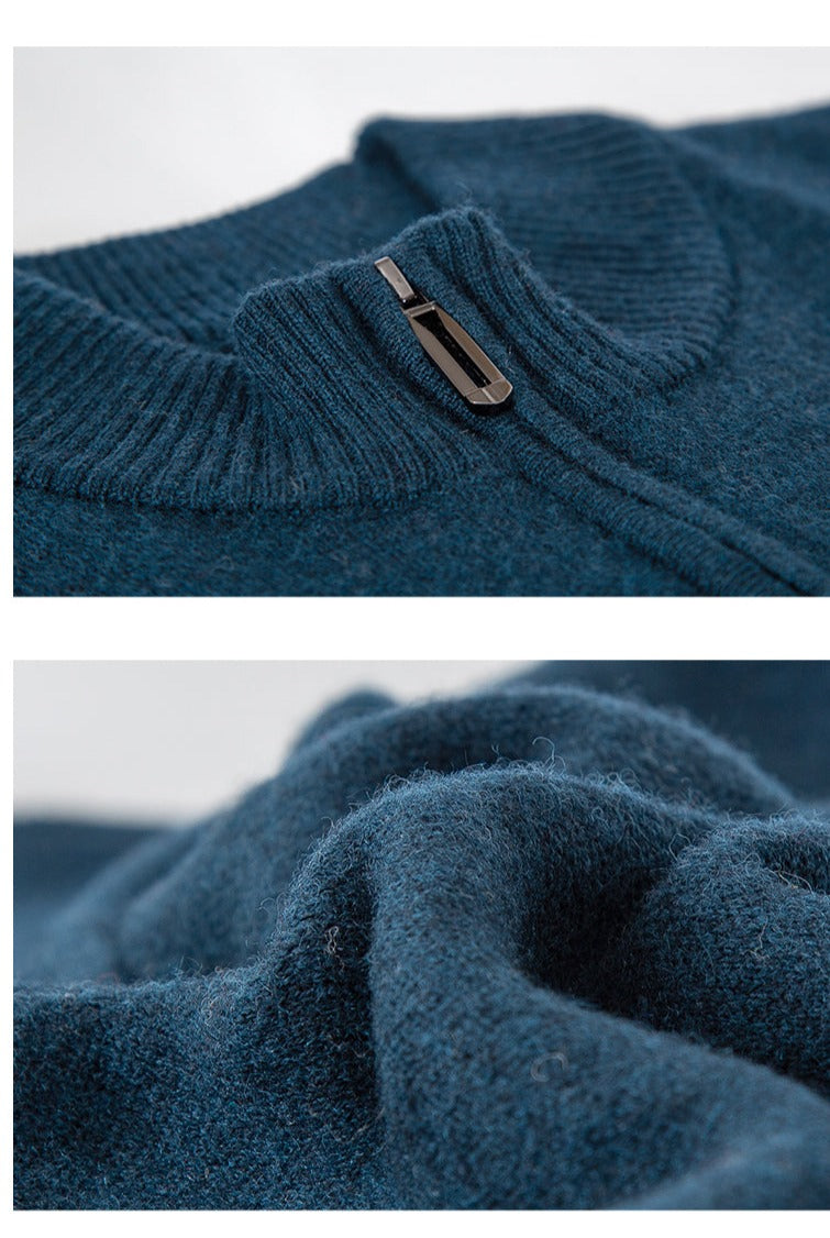 Zip Neck Wool Sweater