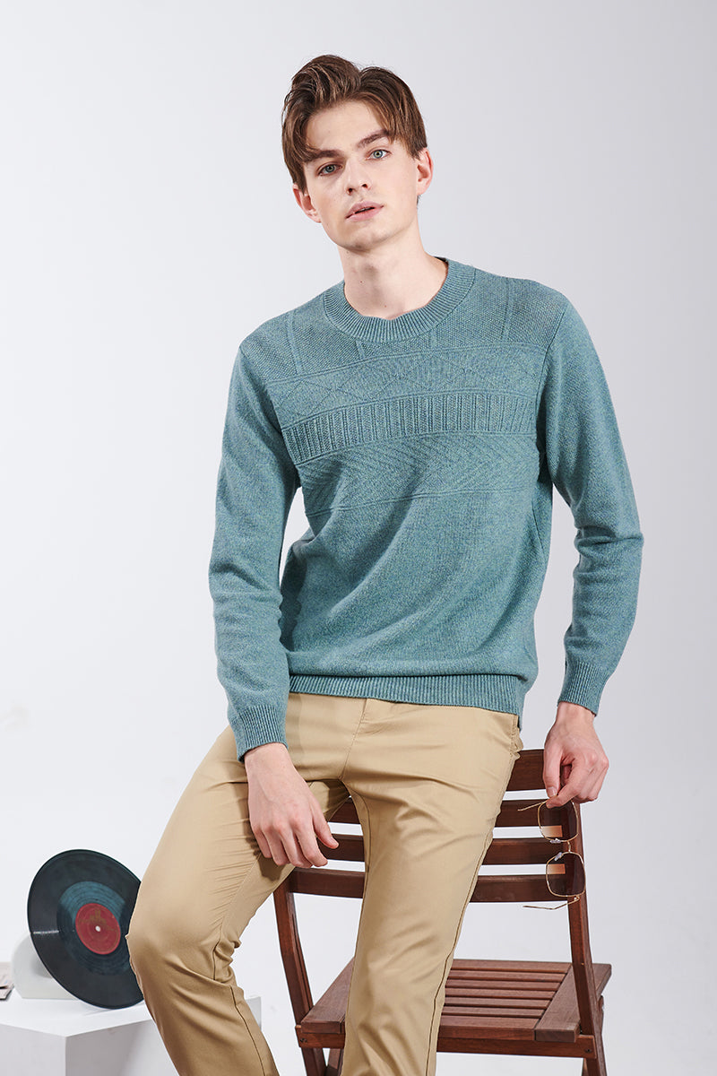 Ribbed Hem Round Neck Sweater