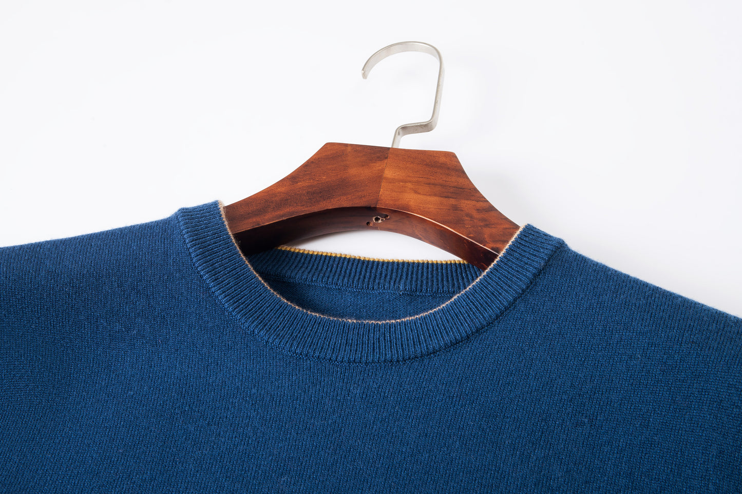 Ribbed Reinforced Round Neck Sweater