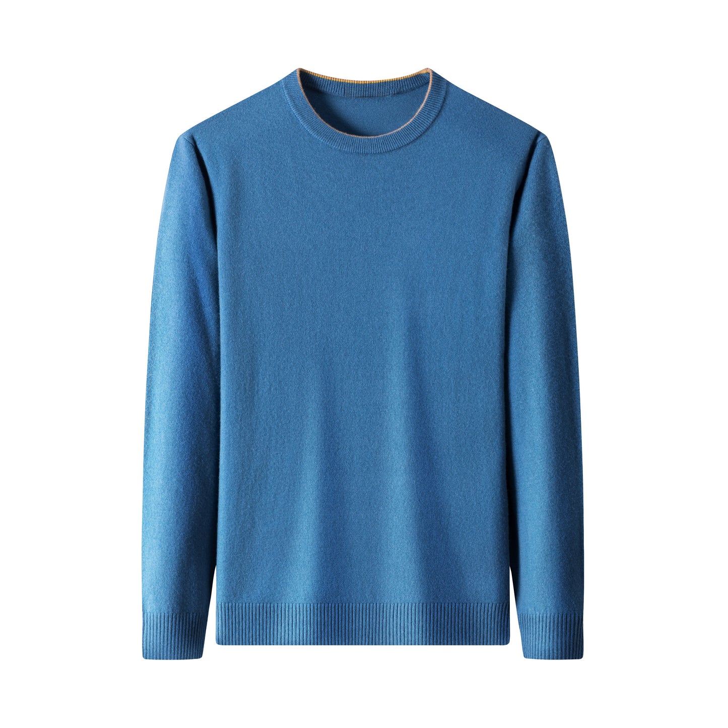 Ribbed Reinforced Round Neck Sweater